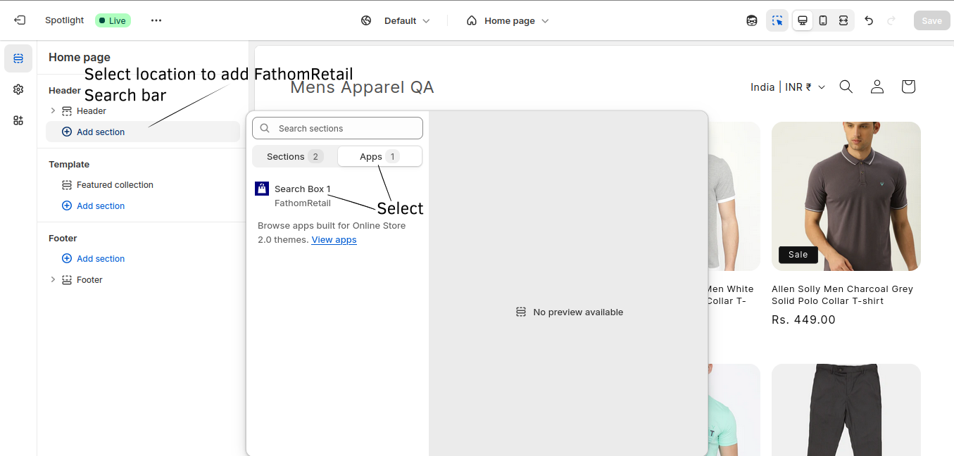 Steps to Add App Search Bar