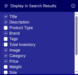 Check the display fields